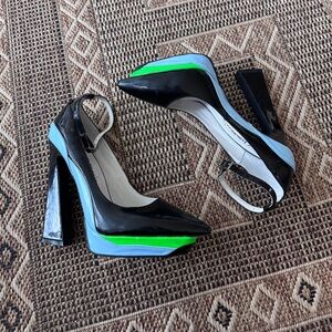 JEFFREY CAMPBELL Colorblock Platform Heel Pumps Size 8